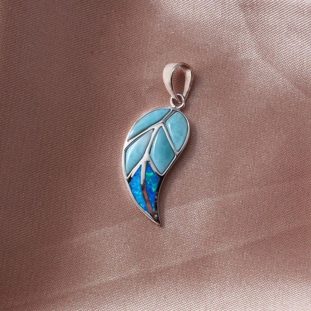925 Sterling Silver Larimar Necklace: Shimmer and Shine with Timeless Pendant